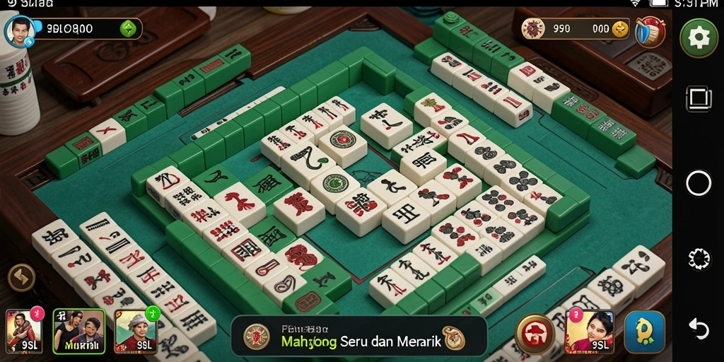 Screenshot menampilkan gameplay seru 9SL dengan ubin Mahjong yang menarik.