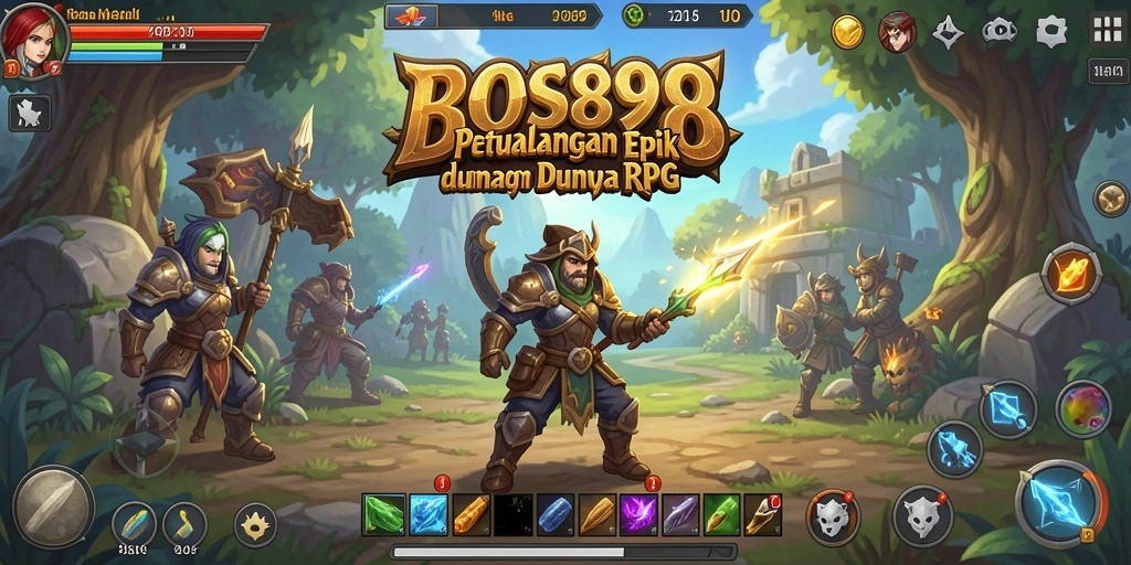 Tampilan gameplay epik dari BOS898 dalam dunia RPG.