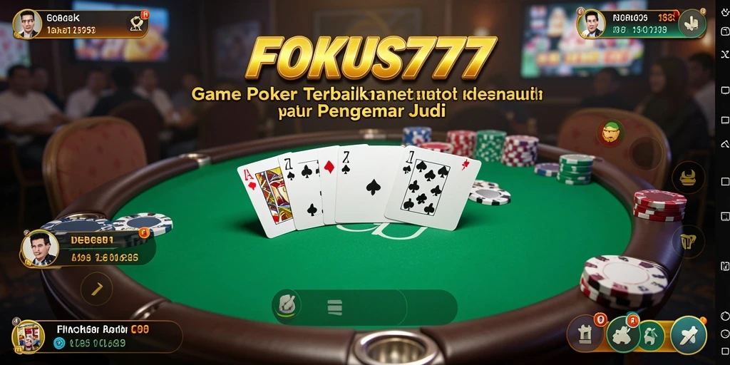 Screenshot gameplay FOKUS777 dengan suasana Poker yang menggembirakan.