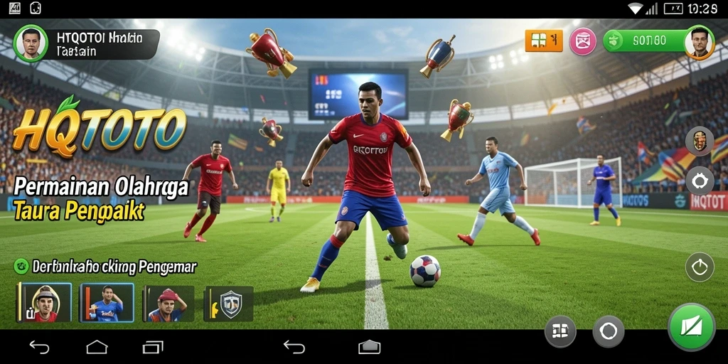 Screenshot gameplay HQTOTO menampilkan aksi olahraga yang mendebarkan.