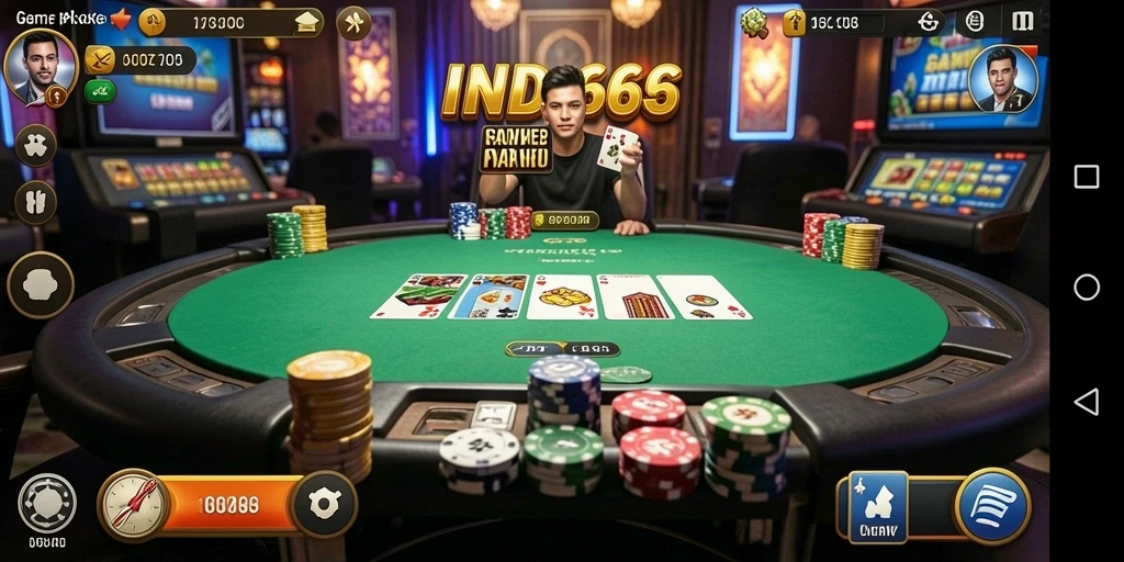 Tampilan gameplay Poker yang seru dan mendebarkan