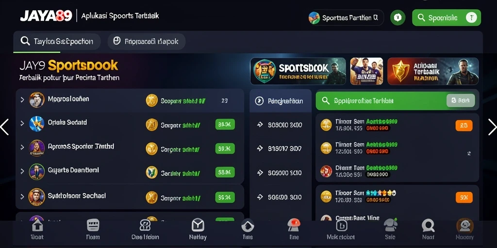Tampilan gameplay Sportsbook JAYA89 yang menarik dan interaktif.