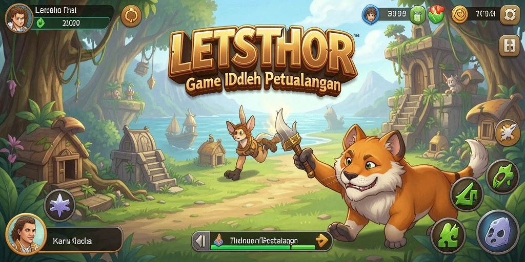 Screenshot gameplay LETSTHOR yang menunjukkan aksi dan petualangan yang seru.