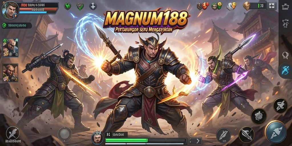 Tampilan pertarungan seru dalam gameplay MAGNUM188.