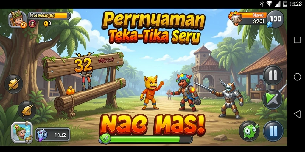 Tampilan gameplay N32 dengan teka-teki menantang yang penuh warna.