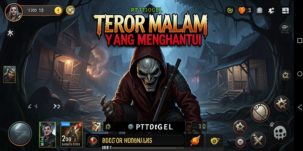 Screenshot gameplay PTTOGEL menampilkan momen menegangkan saat karakter berlari dari makhluk menyeramkan.