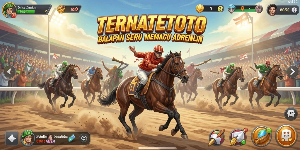 Screenshot gameplay TERNATETOTO menampilkan mobil balap di lintasan yang menantang.