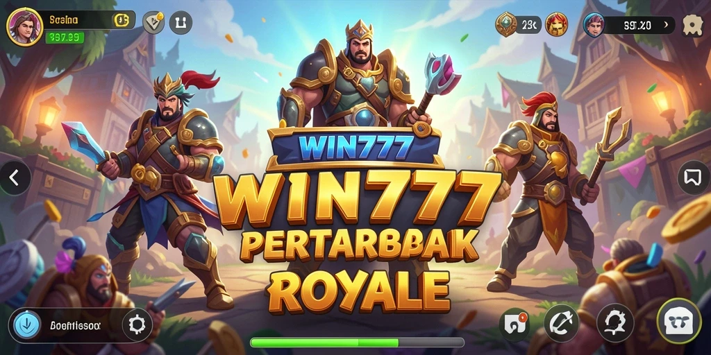 Tangkapan layar <strong>WIN777</strong> menampilkan aksi pertarungan mendebarkan di arena besar.